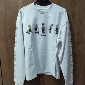 Ganni White Long Sleeve Tee with Disney  Daisy Characters